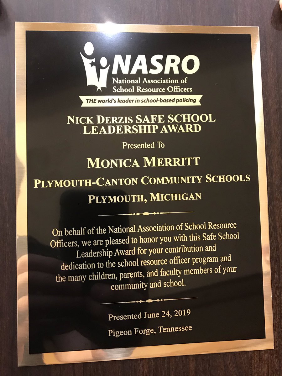 Congratulations to Superintendent Merritt on receiving the National Association of School Resource Officers Safe School Leadership Award!