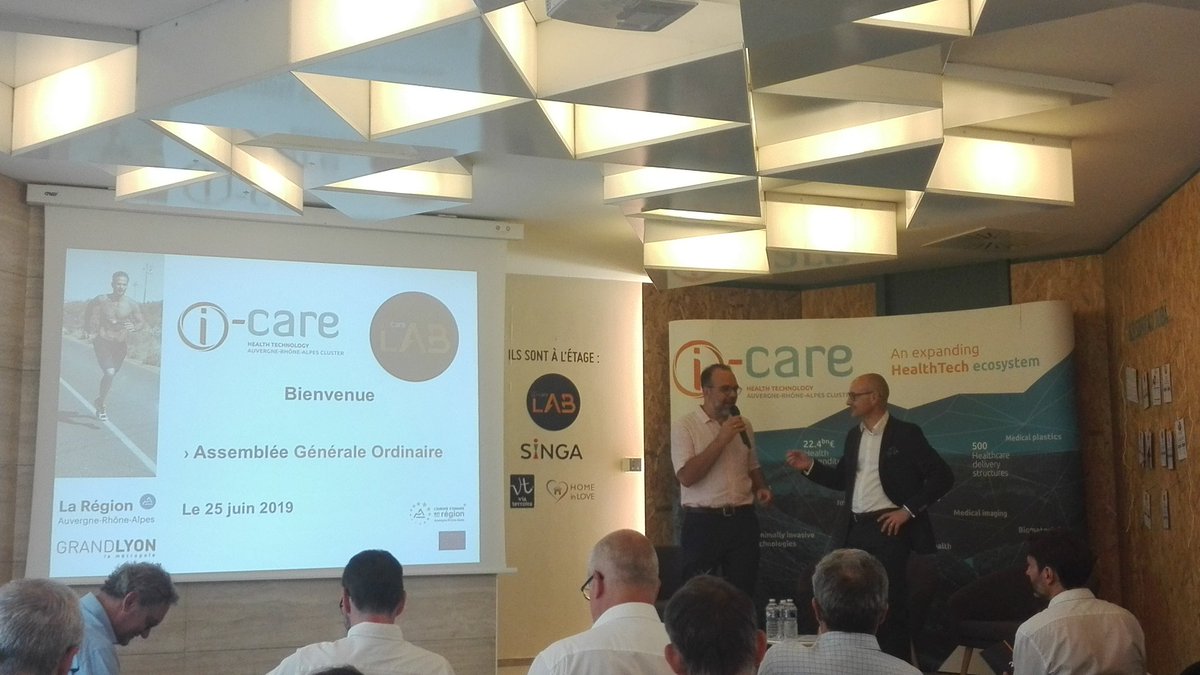 POURCHEZ's tweet image. Rapport moral et financier du cluster @i_carecluster  par son président @PlantevinMichel : transition d&apos;un cluster animant l&apos;écosystème MedTech &amp;amp; e-santé @auvergnerhalpes , à un Lab permettant sur l&apos;émergence d&apos;innovations (#designthinking) et d&apos;expérimentation (#LivingLab)