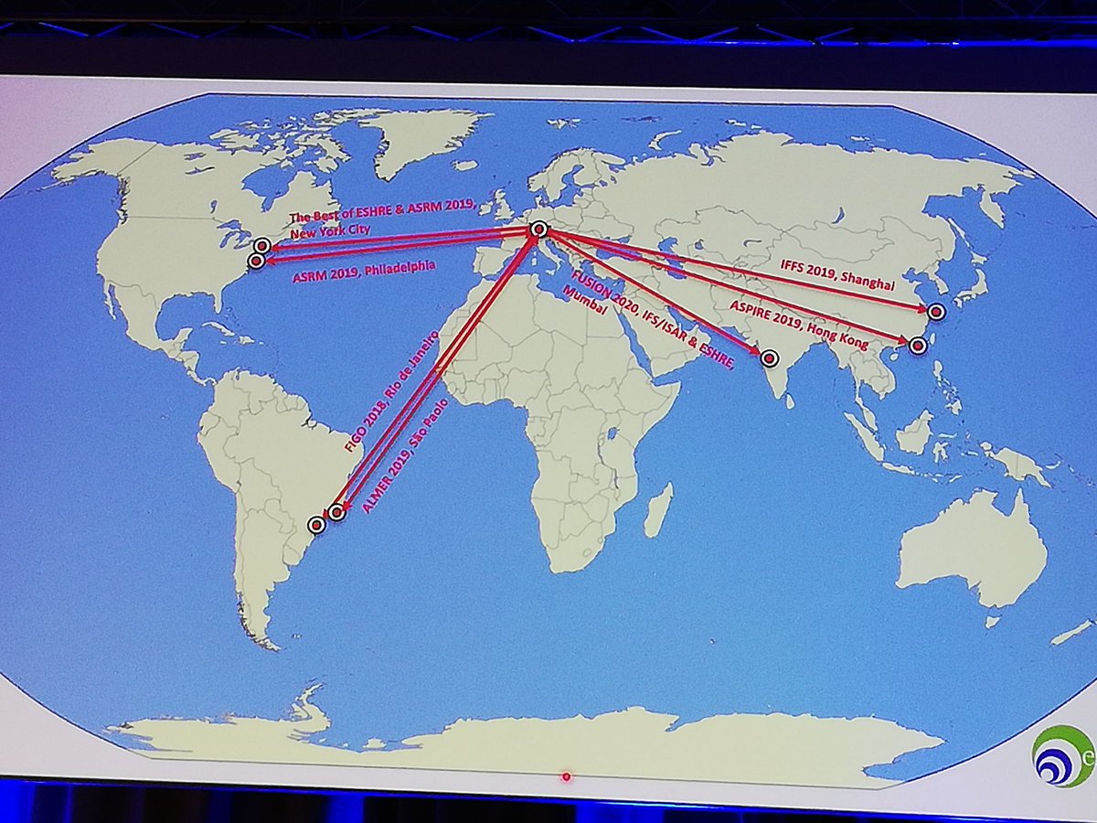 ESHRE's tweet image. ESHRE moving across the globe to spread excellence in #reproductivemedicine and #reproductivescience 
#eshre2019 @ESHRE @theESHRE5 #ESHRE2019 #Science #embryology #Education