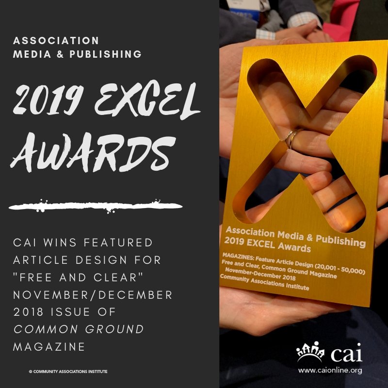 #CAI is #proudtoannounce that #CommonGround magazine won #GOLD at last night's 38th Annual @AssnMediaPub #EXCEL Awards #Gala for #FeatureArticle Design! #AMPAnnual19