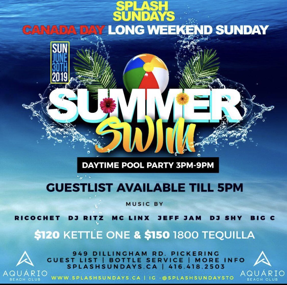 Luscious_Faith's tweet photo. Don’t know where to be on #CanadaDay look no further... #SummerSwim #SplashSundays #LongWeekend #GuestList #BottleService @905_lounge #AquarioBeachClub #Summertime https://t.co/meh7vPakVg