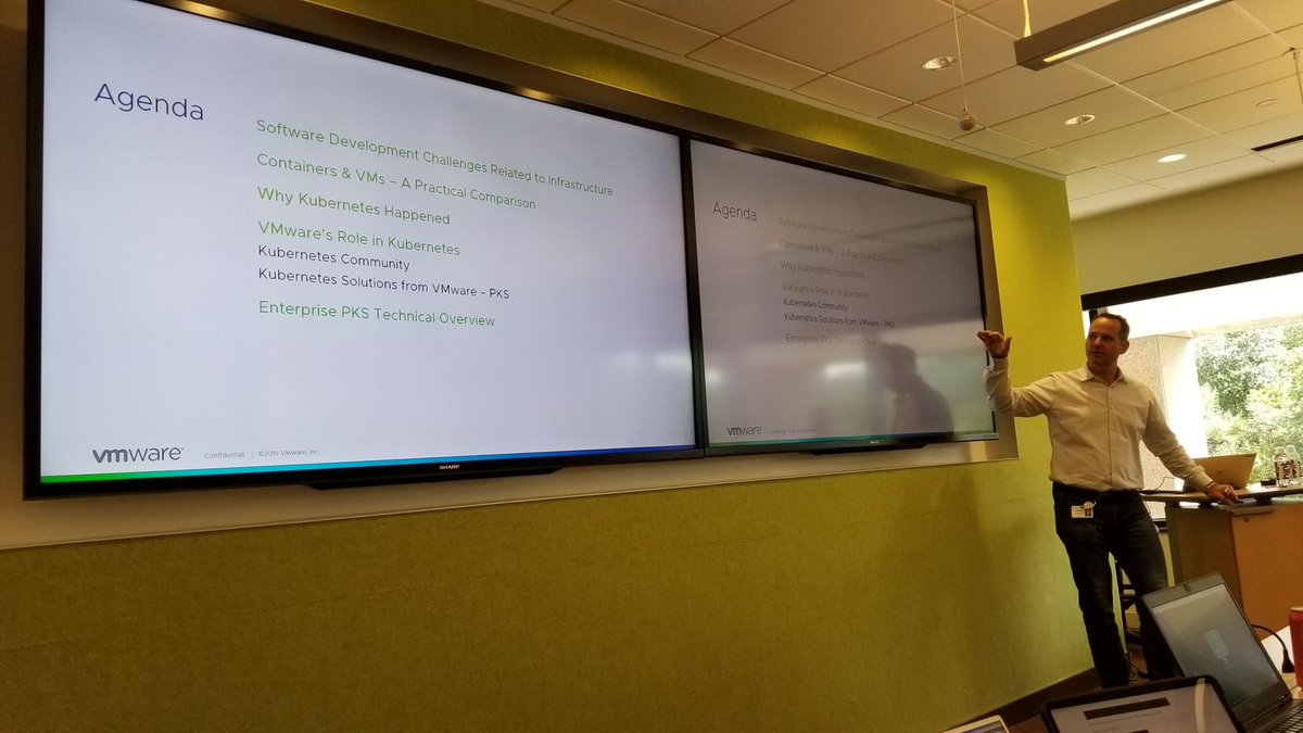 AustinVMUG's tweet photo. Learning about Docker, Kubernetes and #VMwarePKS with a full room for this workshop.
Thanks @Gortees, @vstegeler, and Orf Gelbrich for creating the content and teaching to @MyVMUG members. #myvmug https://t.co/GrbbBNi6pB