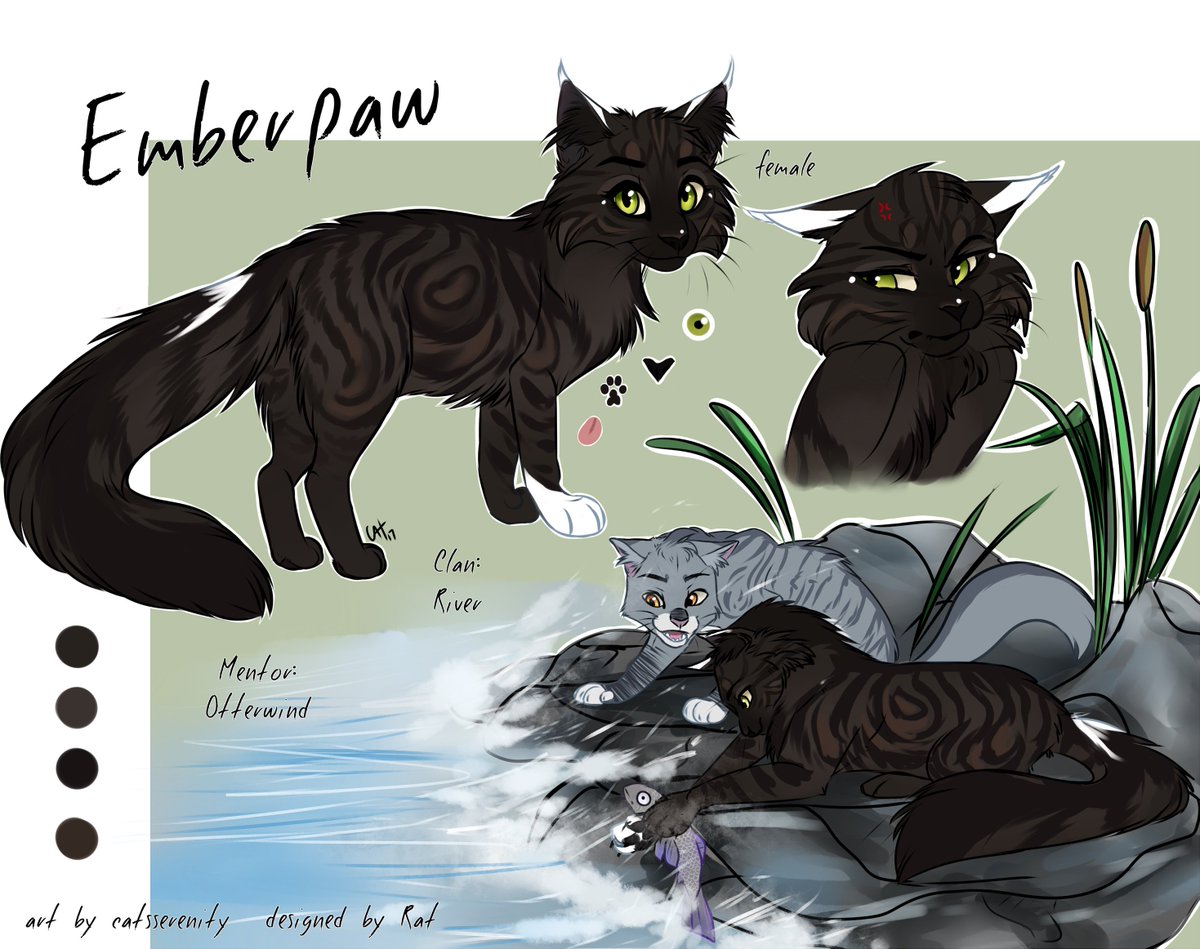 EmberMoon on X: I ri desaind som off my old warrior cats ocs! Der all de  warriors of river clan or well my river clan hope you gays like dem!😄🦊🌺 # warriorcats #warrorcatsfanart #