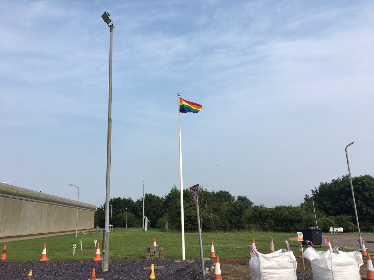 thomasnundyMPC's tweet photo. Rainbow Flag 🏳️‍🌈 flying high outside HMP Elmley for the #pride event tomorrow. Solidarity to LGBTQ+ Community @HMPPS_PiPP #pride2019 #comeout4elmley https://t.co/OFOWb7Cx4z