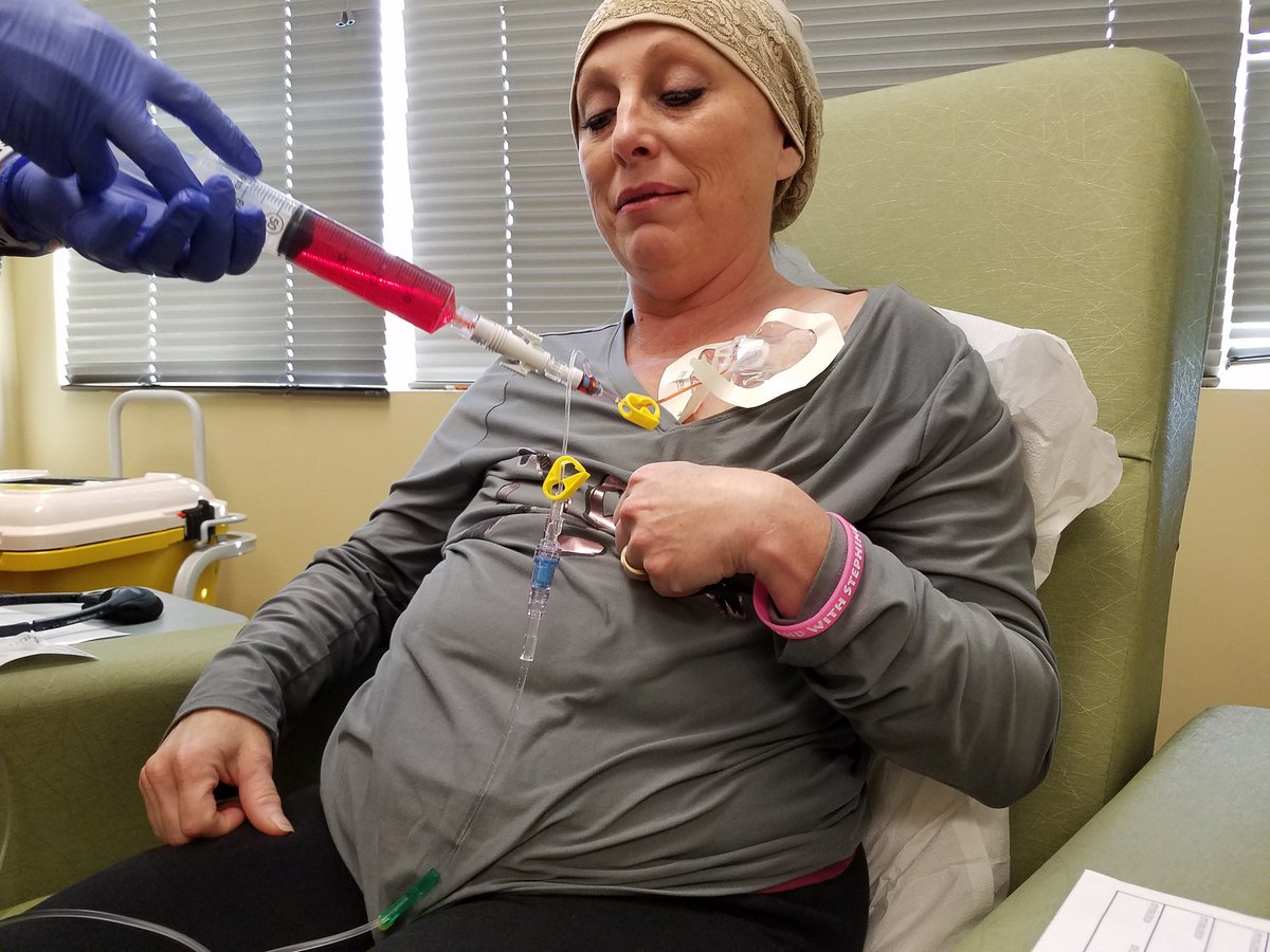 During chemo, nurse ask if I was ready for my 2nd chemo nicked name "red devil" I told her I'm not calling it that. I want a positive message so Im calling it my jesus blood. its going to wash all my cancers way, just like jesus has washed away my sins. Jesus loves me.