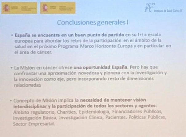 _SEOM's tweet photo. España se encuentra en una posición excelente para participar con éxito en #MisionCancer #Horizonte2020. Conclusiones de @RaquelYotti, directora del ISCIII 👇🏻 https://t.co/8pgbMqEBSI