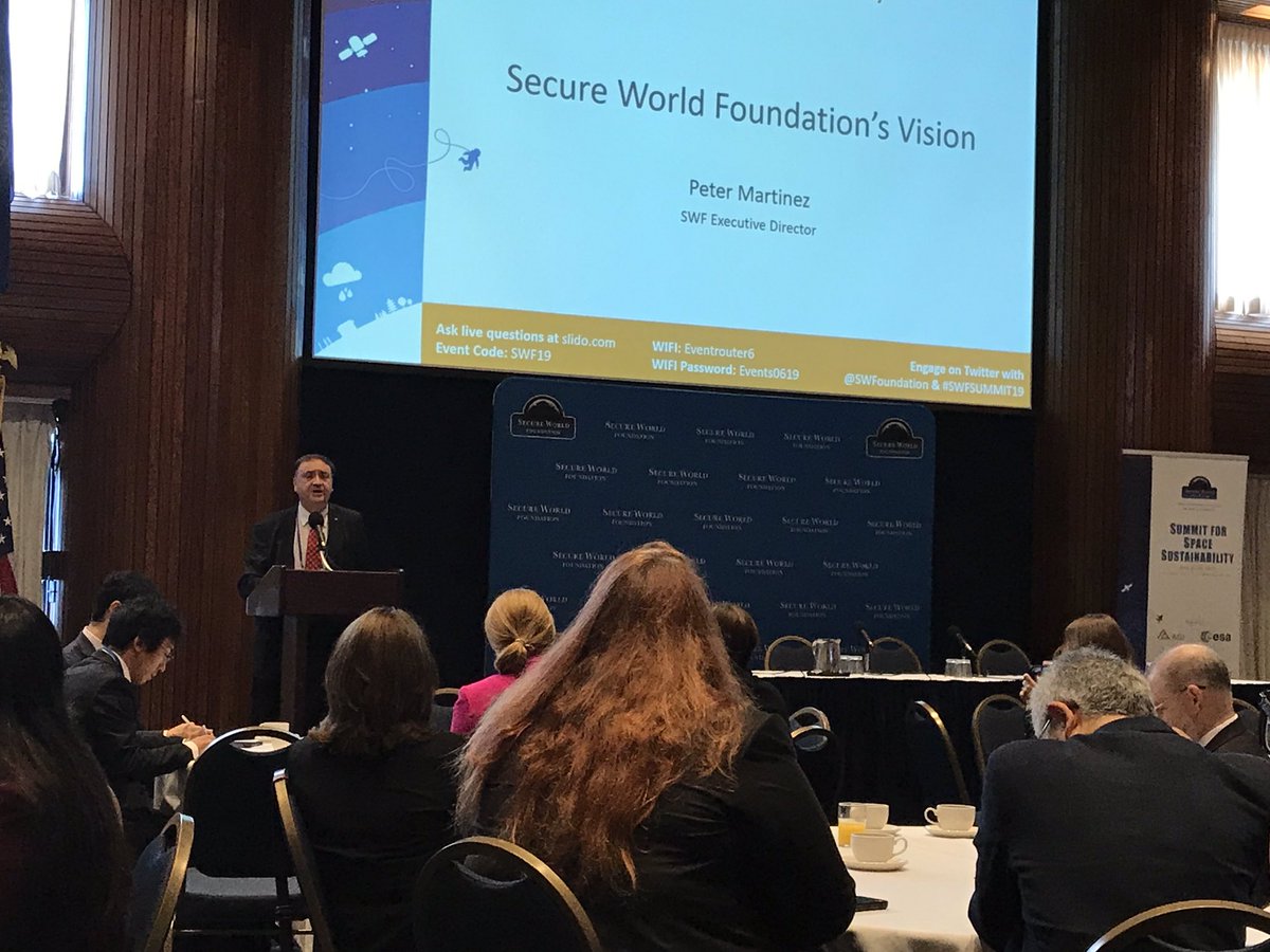 SpaceSharer's tweet photo. @SWFoundation has opened its Summit for Space Sustainability at the National Press Club in Washington, D. C. with Krystal Wilson and Dr Peter Martinez outlining SWF's goals for the Summit and vision for the future. https://t.co/ztvP9wqNv3