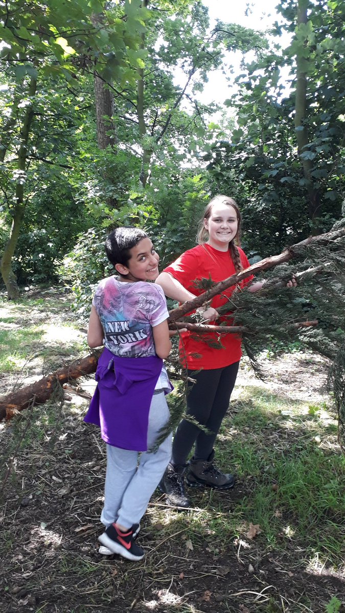 Year6Thames's tweet photo. Den building in the wilderness 😉. #beargryllseatyourheartout https://t.co/JcIXKXHtKY