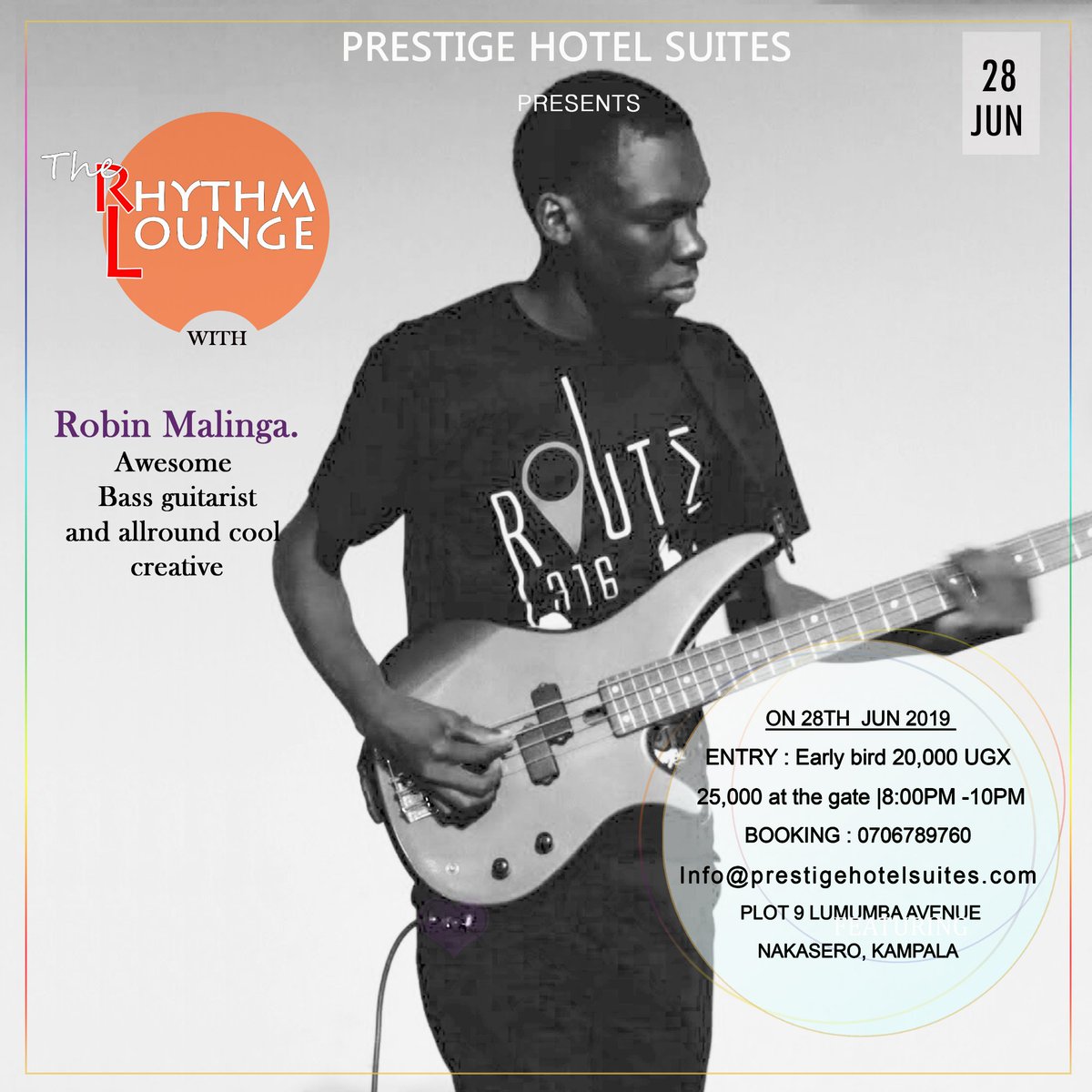 jc_muyonjo's tweet photo. During this last #TheRhythmlounge session we will invite the crowd to participate in an improve music production process, we want to create a song with y'all and explain our different processes.
Get your early bird tickets here.
://www.ugtickets.com/event/the-rhythm-lounge-2/ https://t.co/EIscijgQGc