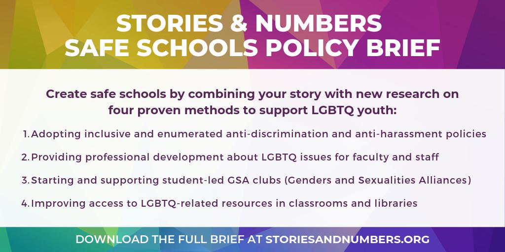 StoriesNumbers's tweet image. LGBTQ students continue to experience bullying and discrimination based on their sexual orientation and gender identity, which threatens their overall health and wellbeing – here are 4 things you can do to help!