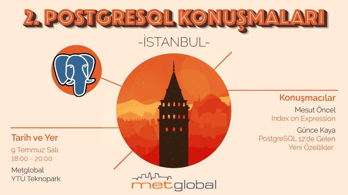 PostgreSQLTR's tweet image. Her ay buluşmayı planladığımız 2. PostgreSQL Konuşmaları-İstanbul etkinliğimizde bu ay Mesut Öncel Index on Expression, Günce Kaya PostgreSQL 12 ile Gelen Özelliklerden bahsedecek. Etkinliğimize herkesi bekliyoruz. meetup.com/PostgreSQL-TR/… #meetup #postgresql #Istanbul