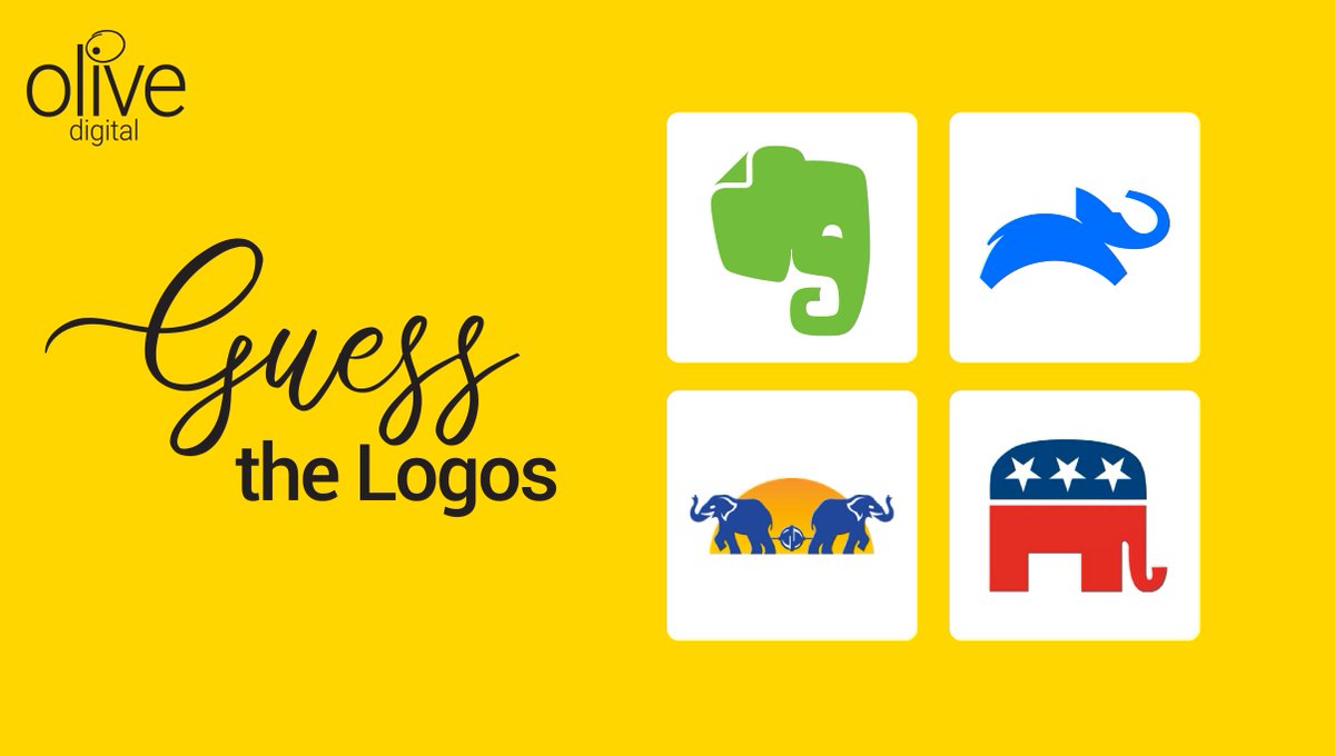 ODAgency's tweet photo. Can you guess which brands are represented by these four elephants? Share your answers with us.

#TuesdayTrivia #CanYouGuess #Tuesday #Trivia #GuessTheLogo #Logos #Brands #Elephants #DigitalAgency #OliveDigital #OD https://t.co/aBEOZIa2ut