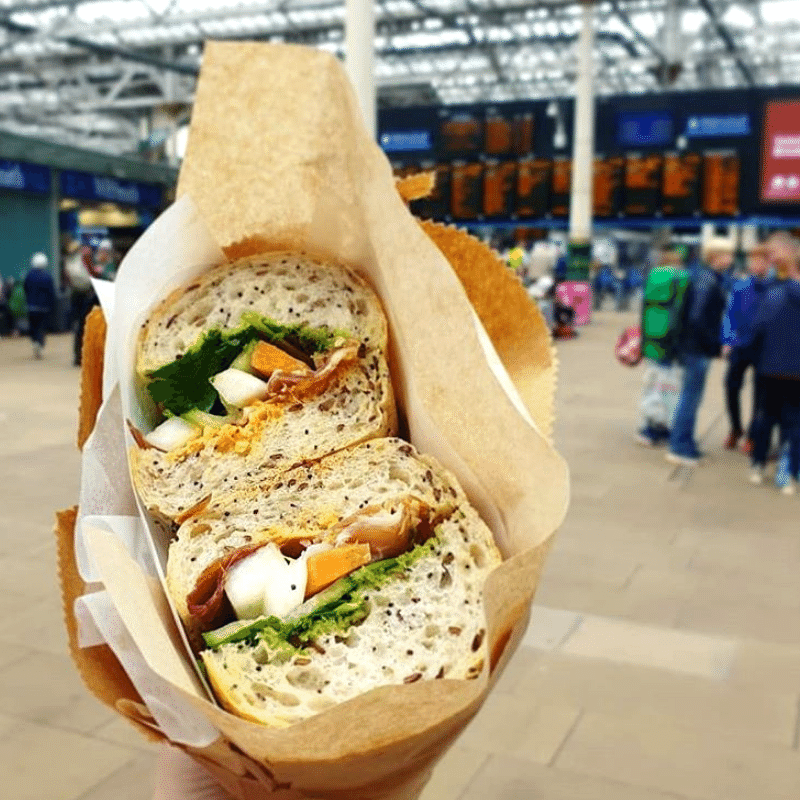 Waverley Station is only 2 minutes walk from The Arches on East Market St &amp; we have some of the best food to go in Edinburgh. Check out this Gannet &amp; Guga sandwich for starters... #gannetandguga #sandwich #waverleyestation #edinburghfood #thisisedinburgh #lunch #foodtogo