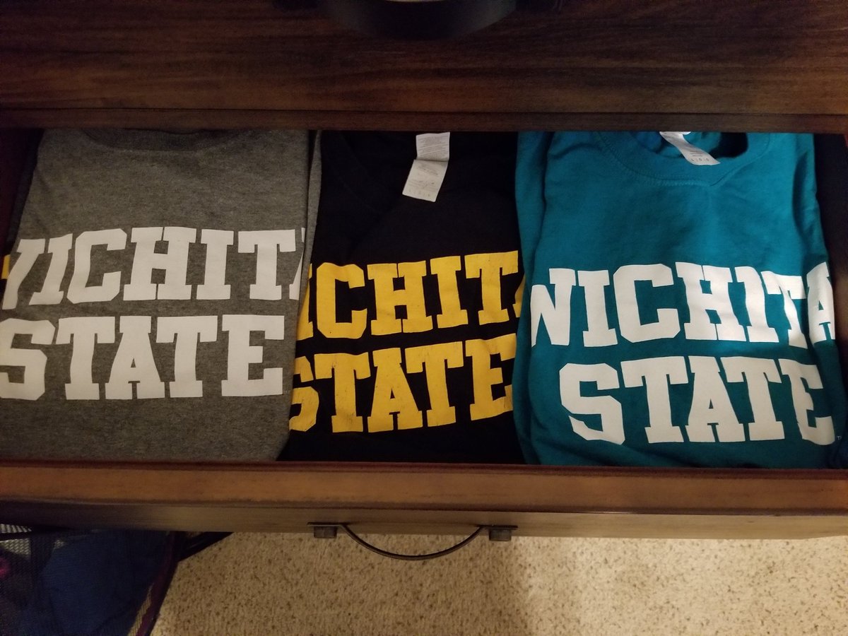 vanessa_2715's tweet photo. Opened my tshirt drawer- I MIGHT shop at the @WichitaState Shocker Store too much?? #shockergear https://t.co/aVcTX0u5Dm