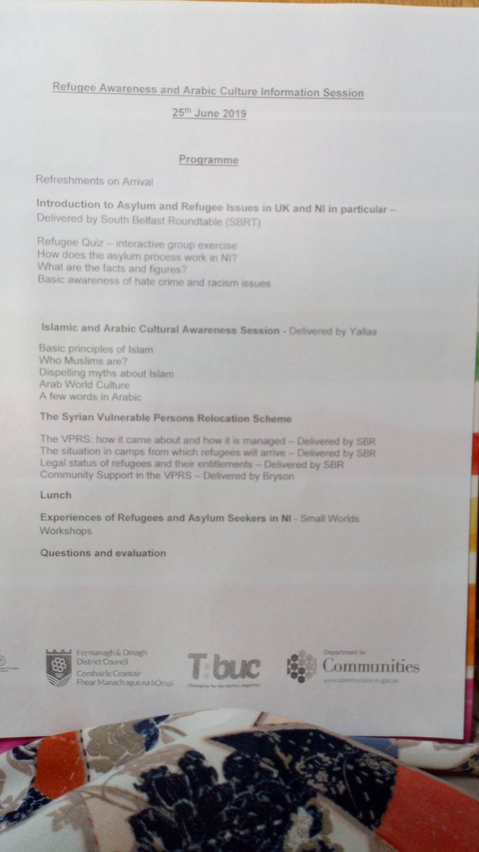 Amazingly informative day @fermanaghomagh @BrysonGroup @extern #RefugeeAwareness & #Arabic Culture Info Workshop. 
Full house from volunteer, community & statutory reps special guests @BelfastFriendshipClub