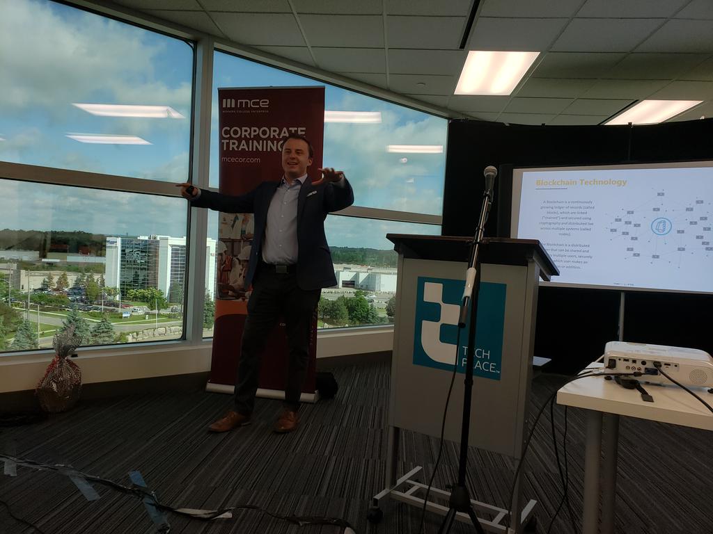 learndigitaltec's tweet photo. Learning about Blockchain and its applications #threelefts #ibm #microsoft #MCE #mohawkcollege #digitalliteracy https://t.co/mUk8JeUbXb