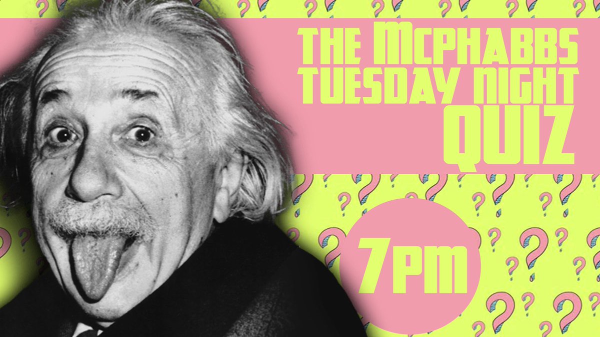The Mcphabbs Tuesday Night Quiz tonight from 7pm, free entry &amp; cash prize!
#glasgowpubquiz
