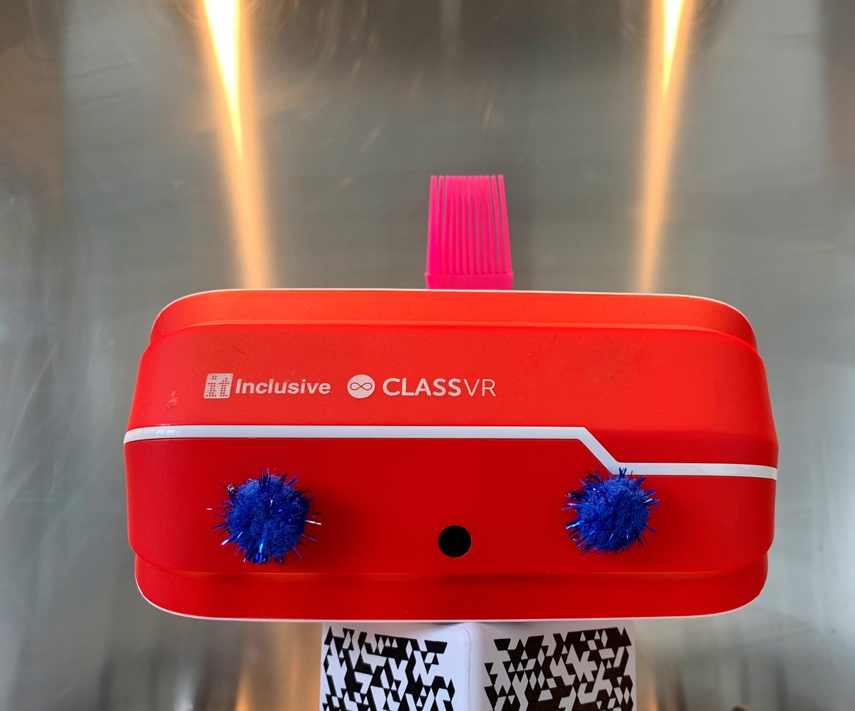 RoyBird6's tweet photo. @InclusiveTechUK have attended the #TechForGood event at #WymondhamBarnardFields today which was organised by @carriesant from @FitzRoyUk we entered Viktor the Inclusive ClassVR headset into their #BlingThatThing competition https://t.co/tP2LxtFXDA
