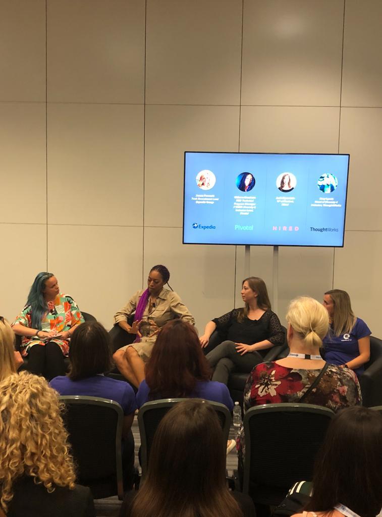 What an honour it was to share the stage with <a href="/JennaPrescott09/">Jenna Prescott</a> <a href="/chisology/">Chisa</a> &amp; Jodi Alperstein of @Hired_HQ, moderating a discussion around creating inclusive cultures, tackling bias, getting buy-in and tracking progress <a href="/WinTechSeries/">Women In Technology World Series</a> Women of Silicon Roundabout #WinTechSeries