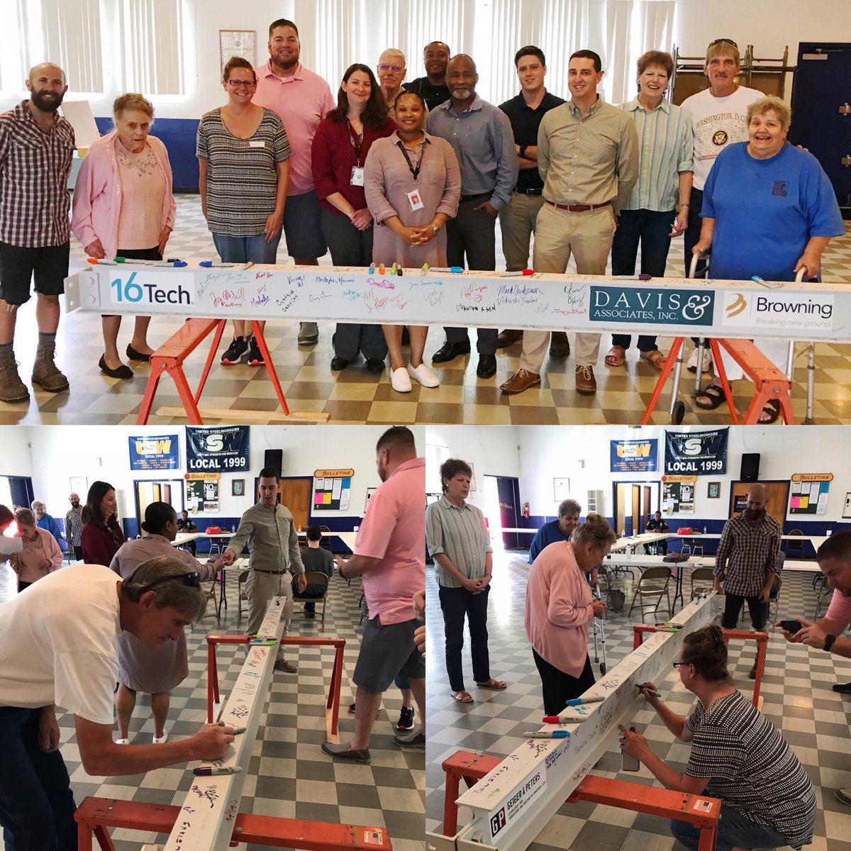 browning_rep's tweet image. Thank you We Care Neighborhood Association for all your well wishes and signatures for the #travelingbeam last night.  We appreciate you all being a part of our first building at #16Tech.