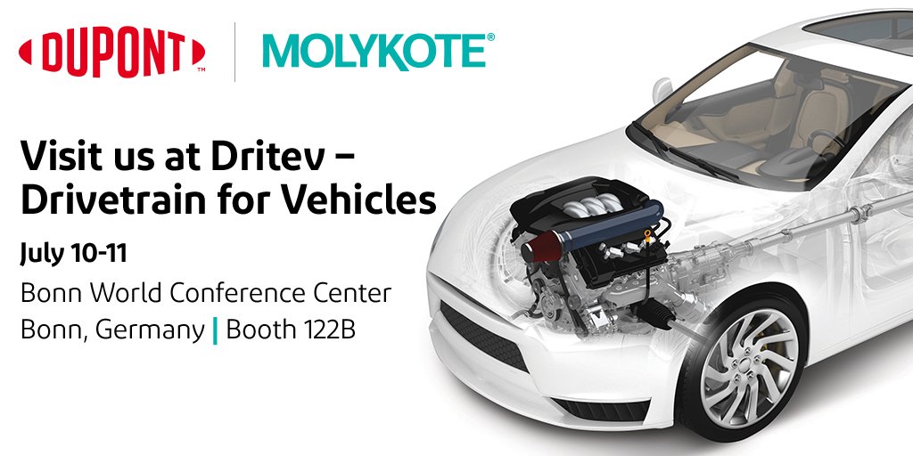 molykote's tweet photo. We’ll be at @VDI_Tagungen’s #Dritev – #Drivetrain for #Vehicles event (https://t.co/S8CfLNGWhv) in Germany July 10-11, featuring our #automotive #greases & anti-friction coatings. If you’re attending, stop by & see us! #VDIWissensforum #VDI_Drive #auto #transmissions #lubrication https://t.co/3BwgeG8xjn