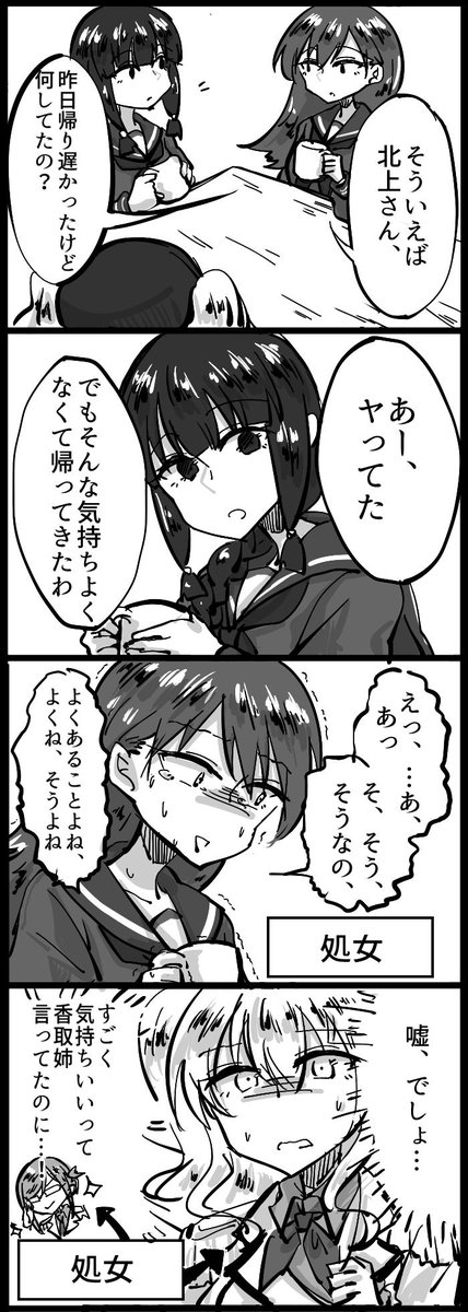 艦これらくがき。大北鹿島のガールズトーク 