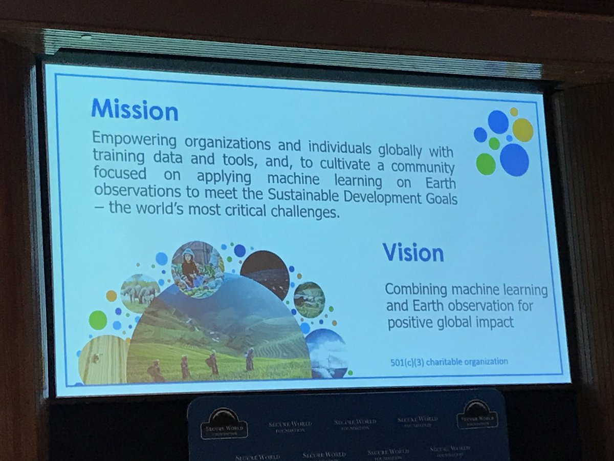 Radiant Earth Foundation’s Anne Marie Miglarese tells #SWFSUMMIT19 about her Foundation’s mission evolution toward applying machine learning to Earth Observations.