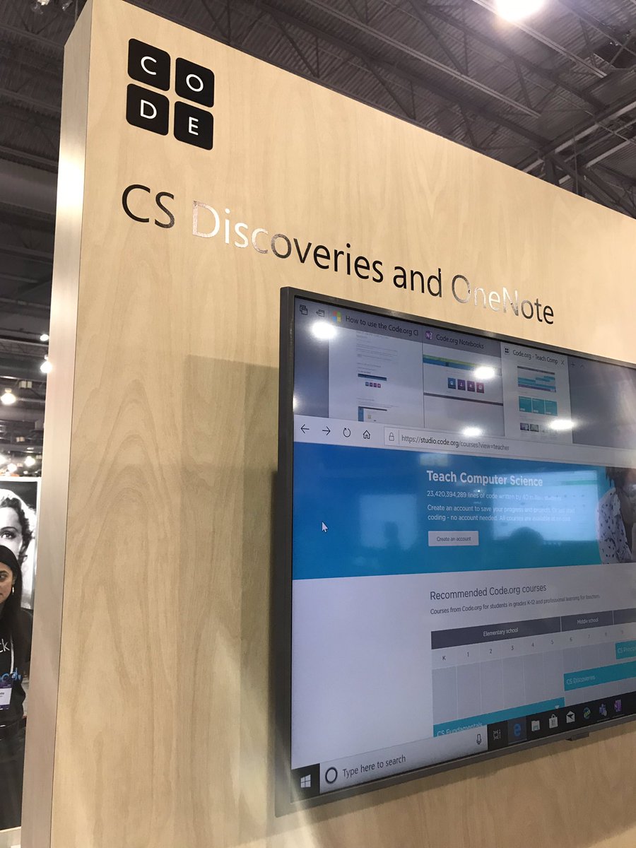 kyjo41's tweet image. I’m volunteering at the CS Discoveries and OneNote booth at #ISTE19. Come see @SherriJohnsto19 and I!  @OneNoteEDU @codeorg @TeachCode