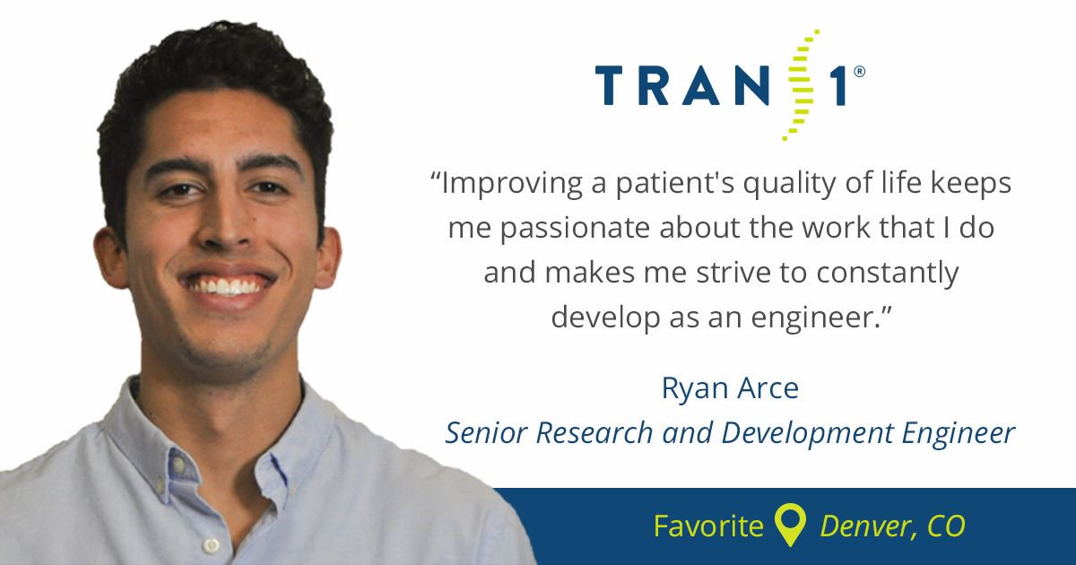 TranS1's tweet photo. "Improving a patient's quality of life keeps me passionate about the work that I do and makes me strive to constantly develop as an engineer." #tuesdayteammember #T14life #buildingbetterpathways https://t.co/EINI70dCh9