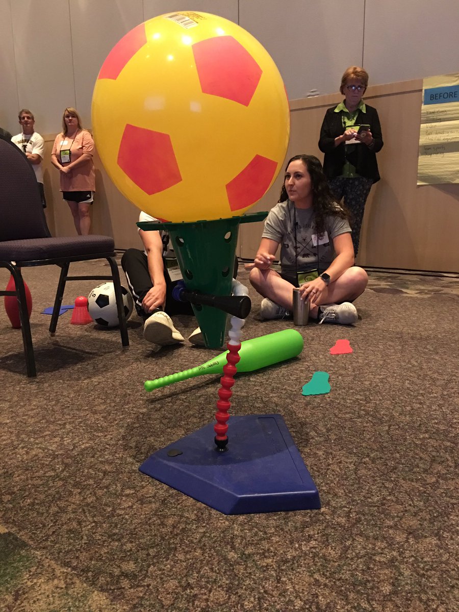 CoachB_in_PE's tweet photo. Creating fun and new ways for every student to be able to participate! One of the keys to good adapted PE is creativity!! Thank You @FCPSAdaptedPE #BurstOpenYourBox #APEcta2019 #JMUCTA2019 @JMU_CTA https://t.co/oPX4ca0QJI