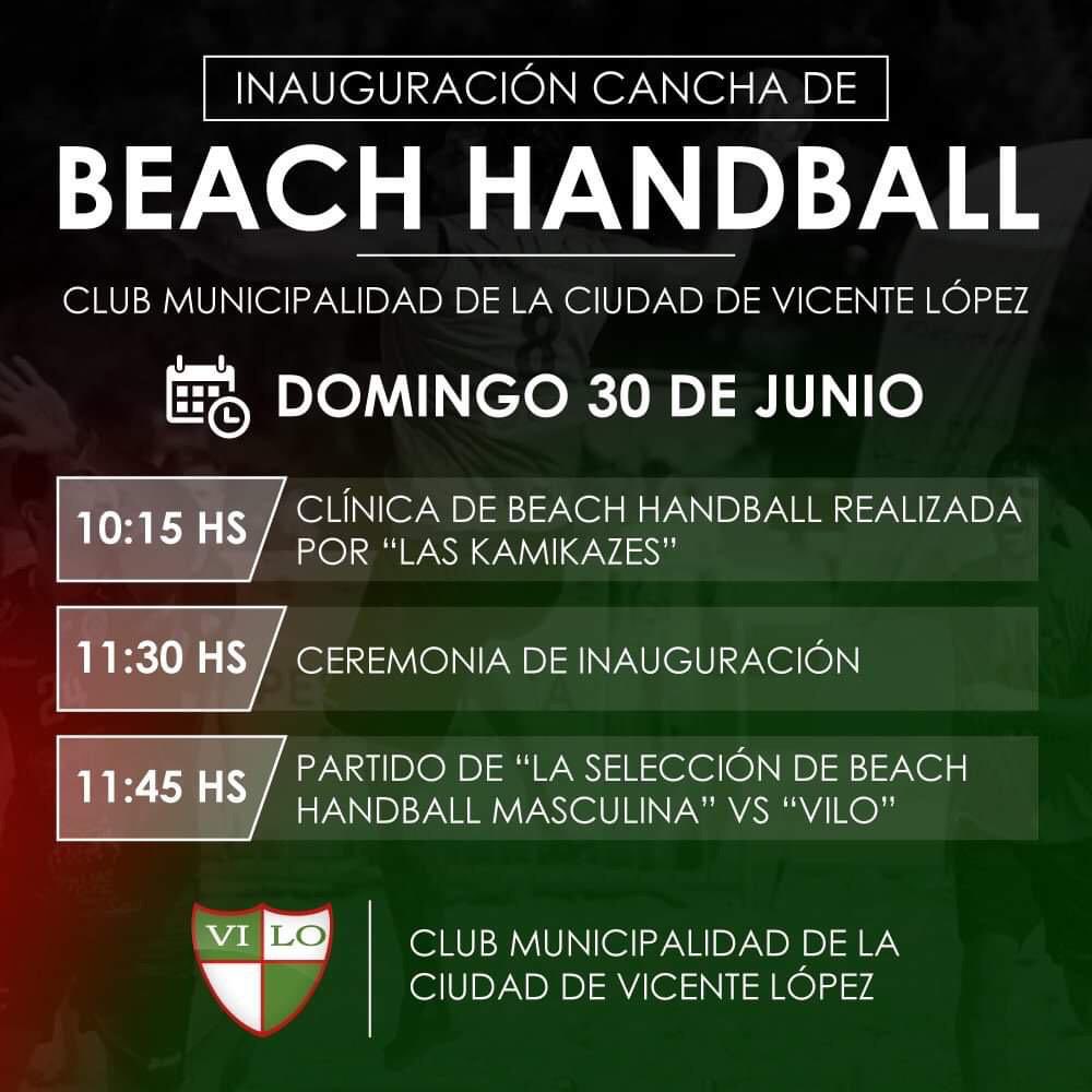 El domingo en <a href="/vilooficial/">Vilo Futbol</a> se inaugura una nueva cancha de Beach Handball!
Los esperamos a todos para disfrutar de una mañana junto a las chicas de <a href="/kamikazesbh/">🇦🇷 KAMIKAZES🇦🇷</a> y los pibes de <a href="/ARGBeachhandbal/">ARG Beach Handball</a>  #VamosVilo🇧🇬