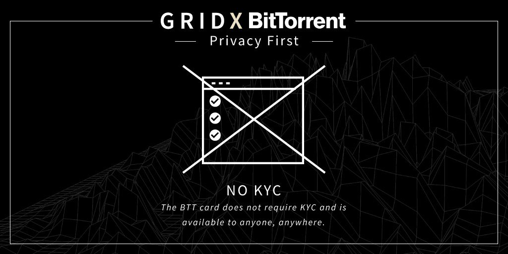 GRID X BitTorrent

❌ Personal Identification
❌ Paperwork
✅ NO Problem!

Ordering your card has never been more private! Just tell us where to ship the card and that’s it!

Order Now: Troncard.io 

#PrivacyCard $TRX $BTT
