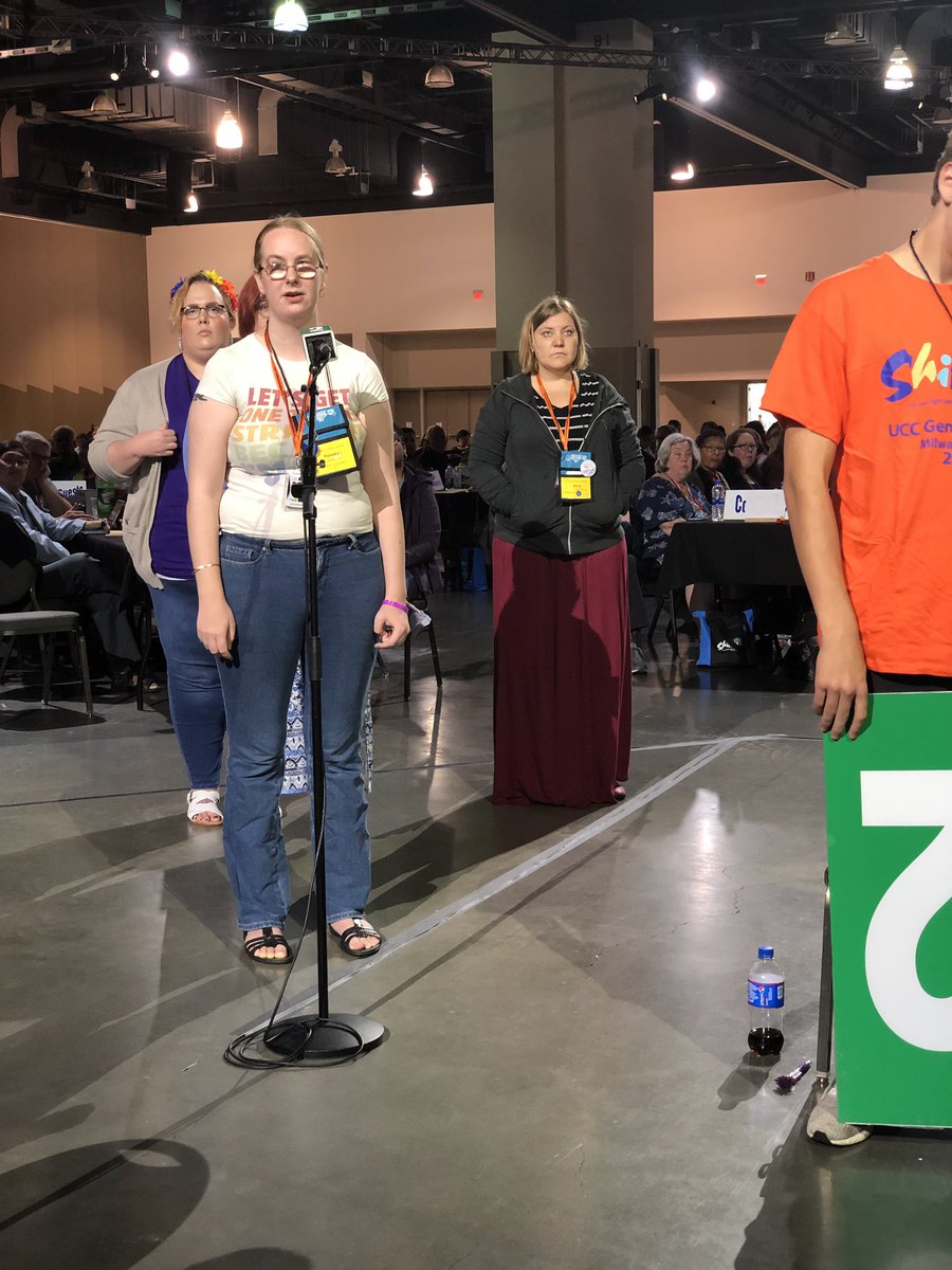 Rebekah Anderson speaking on Resolution 7, designating UCCMHN a HUG #uccsynod