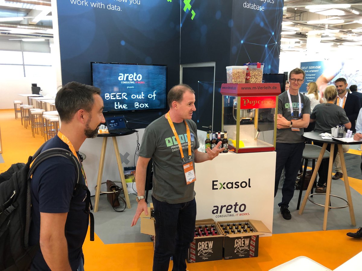 areto_group's tweet image. At the #TDWI / #AI4U - ok, our colleague @olsberg_HH apparently gave a deep dive session about "Beer out of the Box" instead of "#BusinessIntelligence in a Box"  (areto's new all-in-one solution for BI) I think we need to talk. #Exasol #areto #AI #Analytics #DWH #Visualization