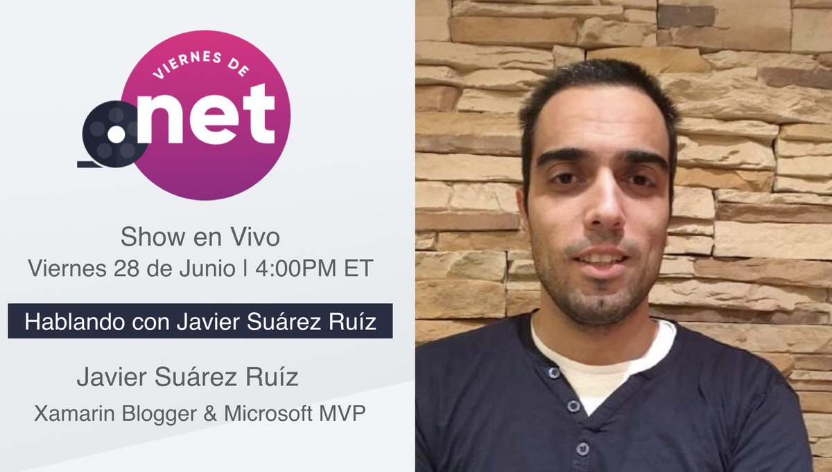 Es muy gratificante para nosotros presentarles a nuestro invitado especial <a href="/jsuarezruiz/">Javier Suárez</a>! Blogger de Xamarin y Microsoft MVP.
Tendremos horario especial este viernes 28 de junio a las 04:00 EST! No te lo pierdas!
youtube.com/watch?v=IwPZl-…

#ViernesdepuntoNET