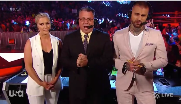 mrmutant's tweet photo. did @WWEGraves and @ReneeYoungWWE loose a bet to @MichaelCole and have to wear each others clothes on #RAW? They look so sad. https://t.co/V3u390FsCz