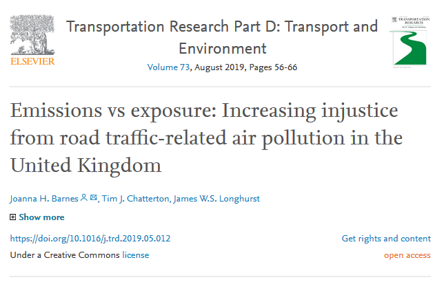 ClairCity's tweet photo. Important work from colleagues @aqmrcUWE on #inequalities and #Airpollution :

Traffic pollution is most affecting poorer people, but most caused by wealthier. 

Free access coverage from @airqualitynews : https://t.co/2HoaVU8pae https://t.co/Bt78WJVLnL