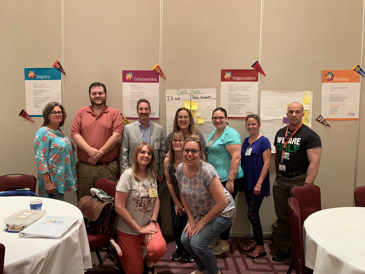 AnnDonlon's tweet photo. Gulf High teachers and principal ready to take on AVID Summer Institute 2019! @GulfHSPrincipal @gulfhighschool @gulfavid @PascoAVID https://t.co/DeK8CRnyds