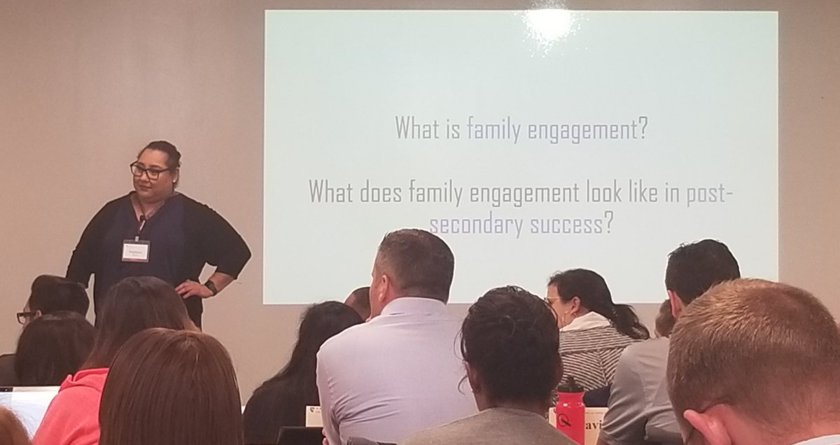 ShandraJDocMama's tweet photo. @estefa_nee bringing "receipts" (scholarship) and connecting it to practice around questions of family engagement and Post-Secondary Success! @hgse_profed @MSavitzRomer https://t.co/3vXaUvUUZ0