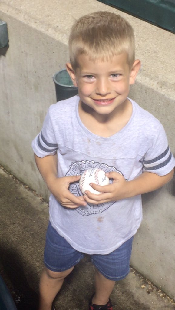 darnes15's tweet photo. @MudHens Thank you Caleb Thielbar for making my boys night with a ball after your bullpen warmup! #ClippersFan! https://t.co/s6P4UzNEgI