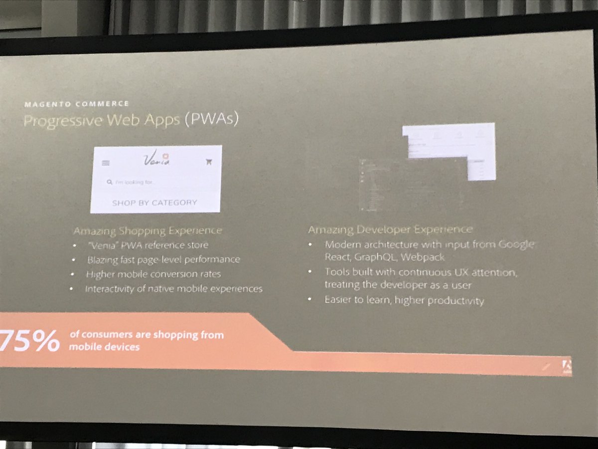 JohnMunoz89's tweet photo. Marketing automation with #marketo and #adobecampaign &amp; Magento as PWA for a nice mobile e-commerce experience &amp; Open Data strategy with #SAP, #Microsoft and #Adobe as partner.

Really exciting insights for cool digital marketing approaches 💪🏻🤓

#digitalloop #palaciosdigital https://t.co/zlg2B3BliI