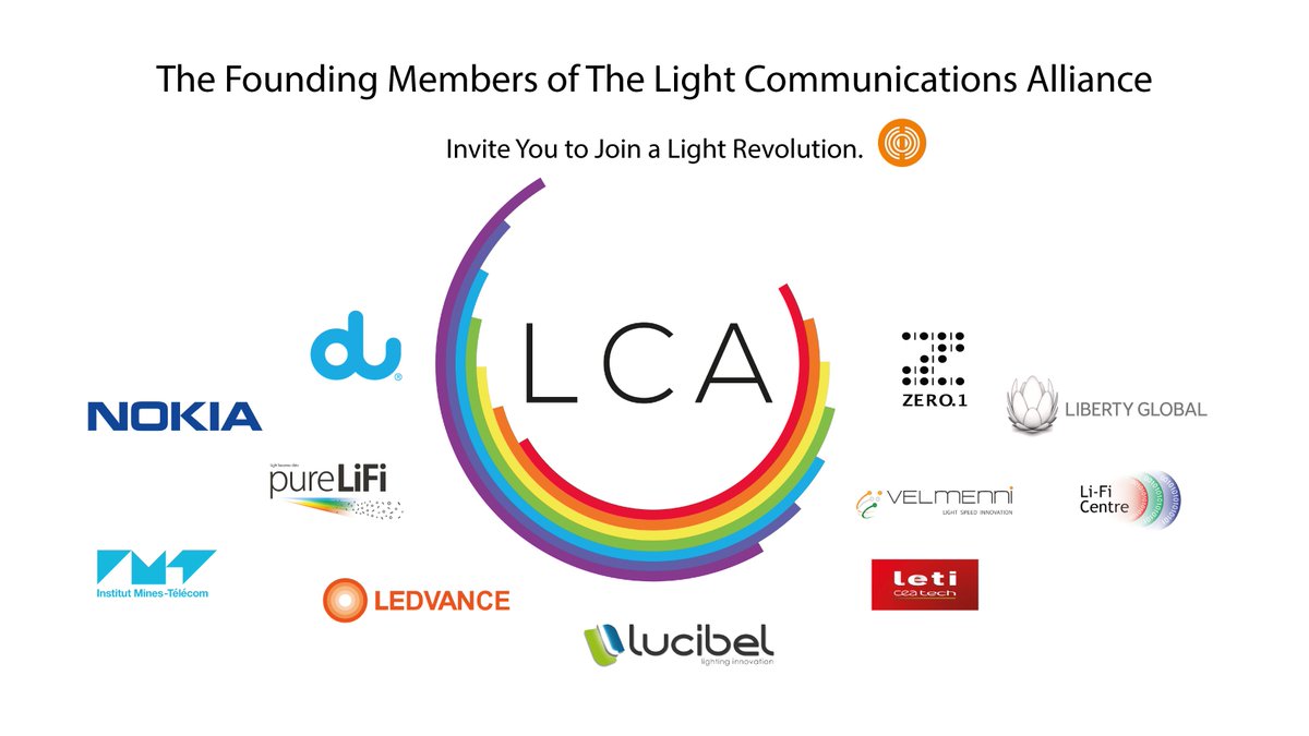nokia's tweet photo. We are proud to be a founding member of the Light Communication Alliance (LCA) to promote adoption of Light Communications. To learn more about #LCA visit: https://t.co/C5lU6eRVTW and follow @LightCommsAll. #LightComms #LiFi #OCC #5G #industry40 #IoT https://t.co/kupGPxylIL