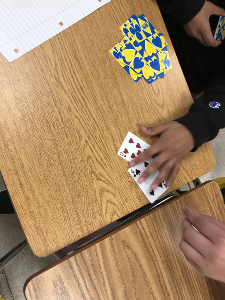 MathGirlMagic's tweet image. Summer Bridge Students enjoying some integer fun today! Integer Tournament and Integer Wars! #Math #Algebra1 #IntegerFun @jennifer_favors @KimTerryWhitfi1 @Lattendreams @TermerionMLakes @msturlington @AshleighBuist