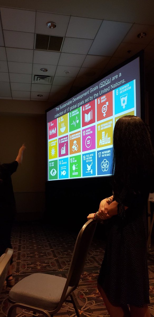 CREATOMbuilder's tweet photo. #pbliste19 talking pbl and #TeachSDGs in room 111 at #ISTE19 #CREATOMSETGO https://t.co/pp6ELJrfO9