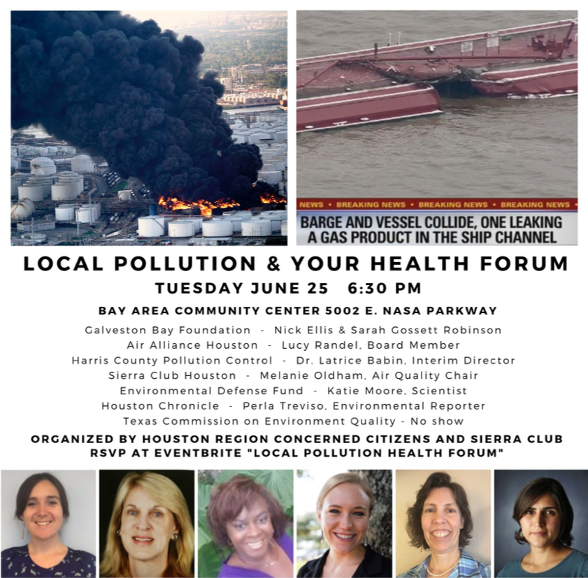 dougpetersonHTX's tweet photo. Spotlights are shining brightly! @Perla_Trevizo speaks tonight at  "Local Pollution and Your Health" Forum at Bay Area Community Center along with six others about recent pollution incidents. Check Eventbrite https://t.co/i7q5geo93w #StopPollutionNOW https://t.co/SW2BVcnQ5o