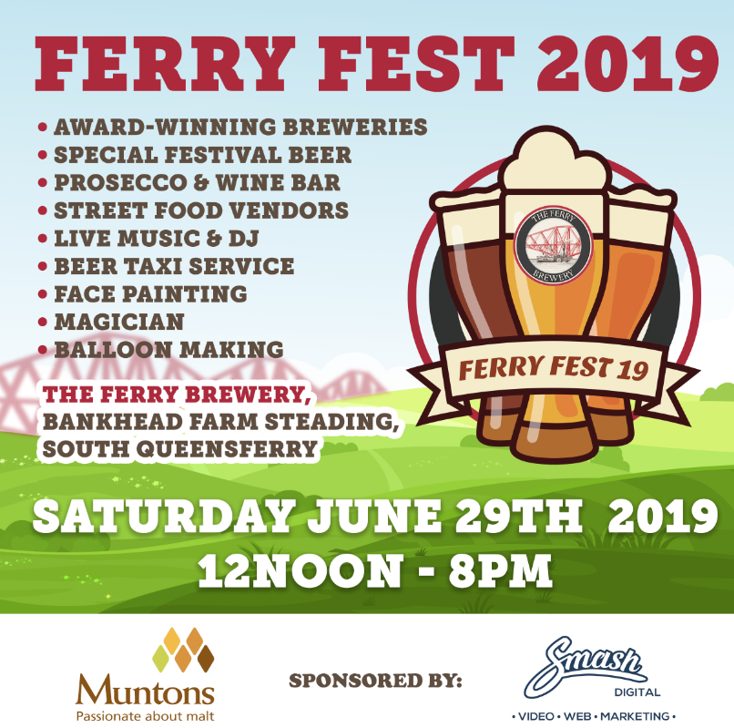 FerryBrewery's tweet photo. #FerryFest19 thanks to our sponsors @Muntons #SmashDigital #SouthQueensferry #Beer #StreetFood #LiveMusic #FacePainting #Magician #FamilyFriendly #Fun π»π₯ππΌβοΈ https://t.co/OR5grqYdjb
