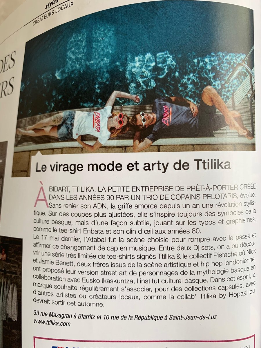 agencelacuisine's tweet image. Nouvelle sortie presse pour notre client Ttilika!
Retrouvez la petite marque du #Paysbasque en page 52 du dernier numéro de @CoteBasqueMme :)
#AgenceRP #communication
