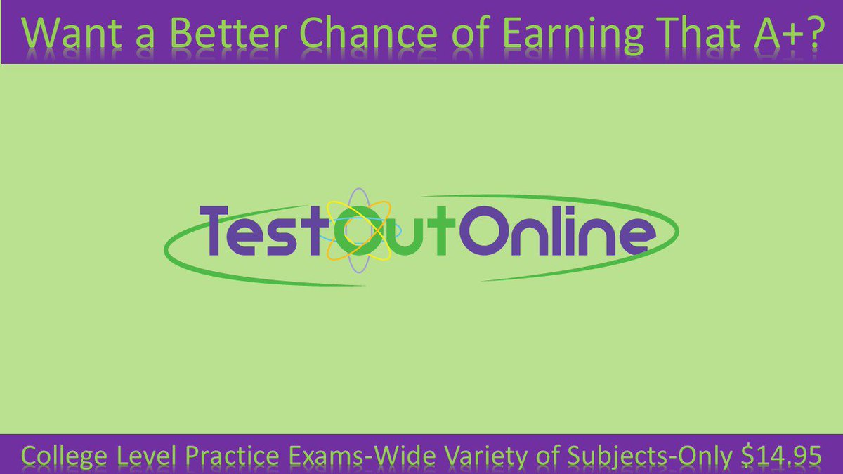 Taking a Practice Test is sure to help you pass the official test! TestOutOnline.com 
#testoutonline #practiceexams #acetheexam #collegelife #testprep #studyideas #generaleducation #collegeprep  #studenthacks #collegetips #students #studentsuccess #success #collegeproblems