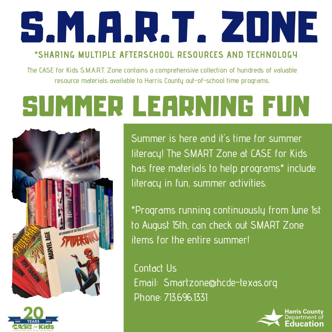 HCDE_CASE's tweet image. Check out the amazing resources #CASEforKids Smart Zone has for OST programs. #SummerLearningFun #SummerLearningWeek #literacy