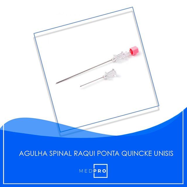 MedProbr's tweet image. Hoje queremos falar de um produto que é utilizado em anestesia raquidiana em procedimento cirúrgico.⠀
⠀
É a AGULHA SPINAL RAQUI PONTA QUINCKE da UNISIS.⠀
Constituída por cânula em aço inoxidável com ponta precisamente afiada, trifacetada, que permite… bit.ly/2LiGvBV